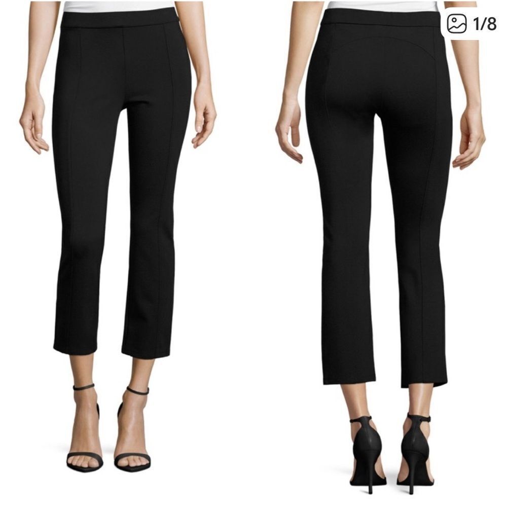 Tory Burch Stacey Ponte Crop Pants Black Womens Large